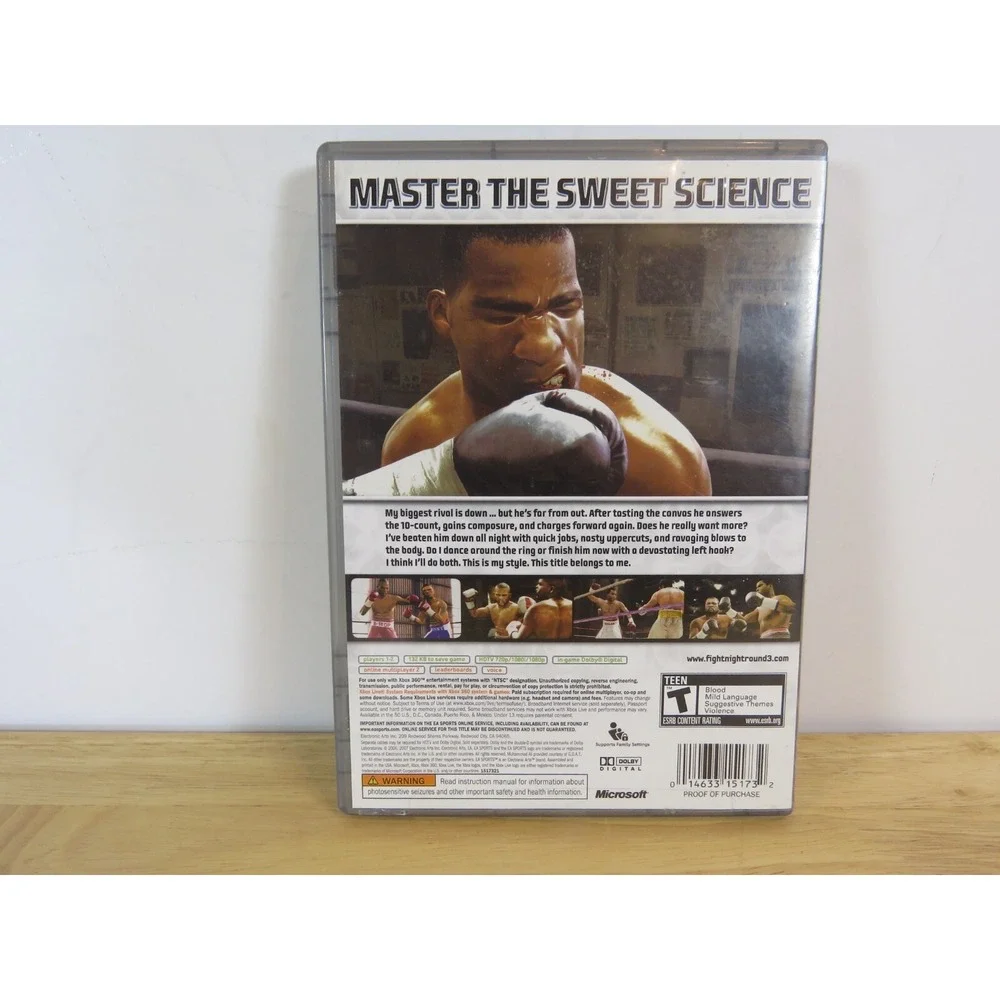 Fight Night Round 3 (Xbox 360, 2006) Complete Tested Working - Very Good Manual
